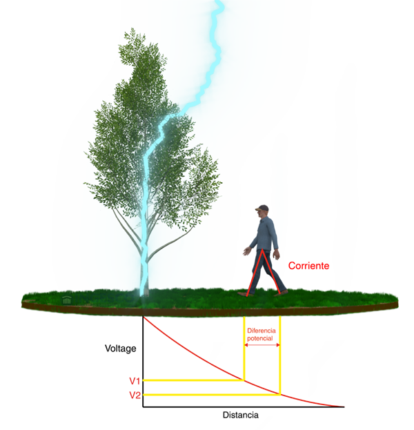 diferencia potencial efectos del rayo
